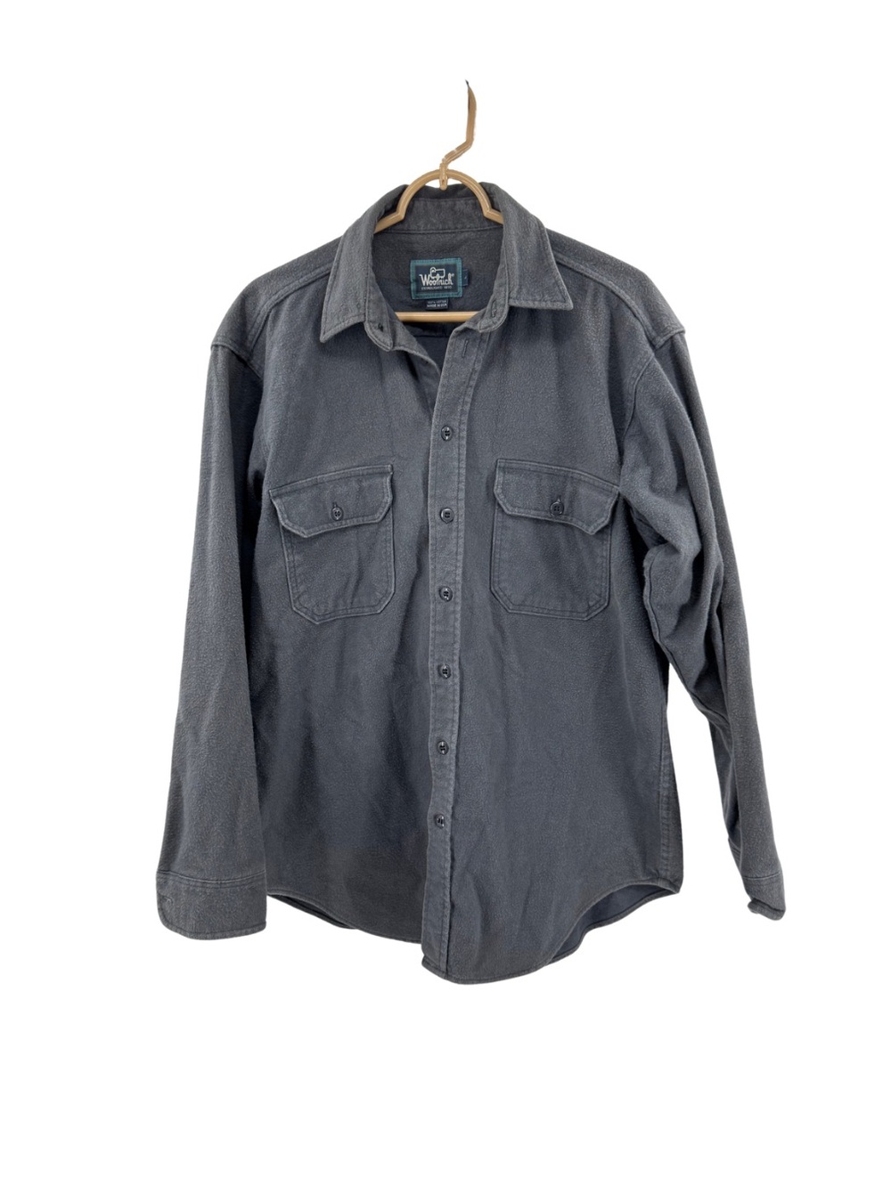 Woolrich Gray heavyweight Shirt Jacket 100% cotton brushed flannel outdoor L